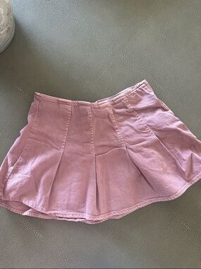 Zara Pink Pleated Skater Mini Skirt